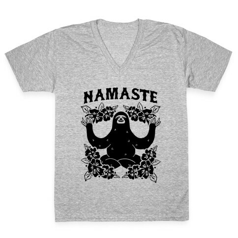 Namaste Sloth V-Neck Tee Shirt