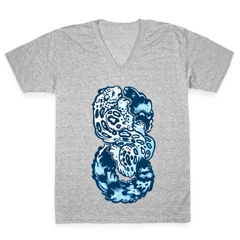 Infinity Snow Leopard (Alternate) V-Neck Tee Shirt