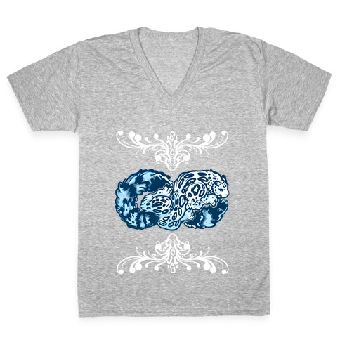 Infinity Snow Leopard V-Neck Tee Shirt