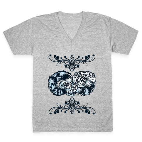 Infinity Snow Leopard V-Neck Tee Shirt