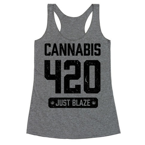 Cannabis 420 Varsity Racerback Tank Top