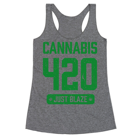 Cannabis 420 Varsity Racerback Tank Top