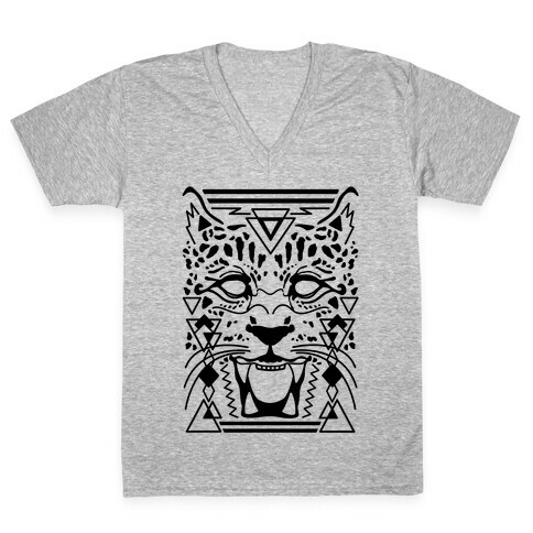 Egyptian Leopard V-Neck Tee Shirt