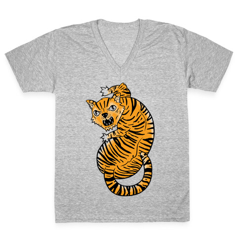 The Ferocious Tiger V-Neck Tee Shirt