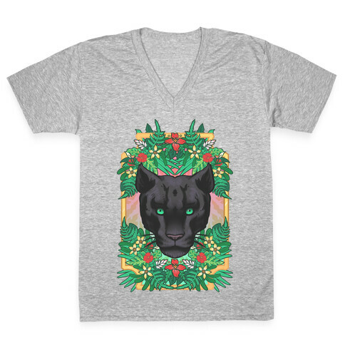 Lurking Panther V-Neck Tee Shirt