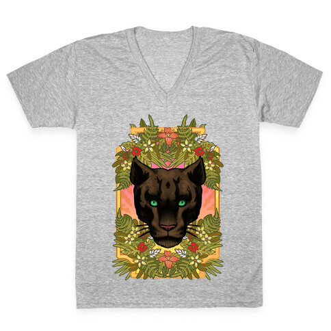 Lurking Panther V-Neck Tee Shirt