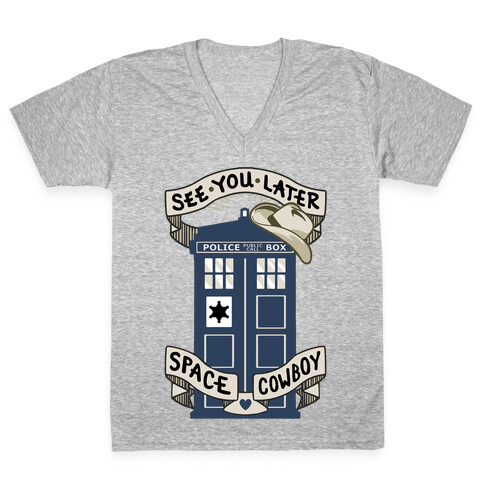 See You Later Space Cowboy V-Neck Tee Shirt