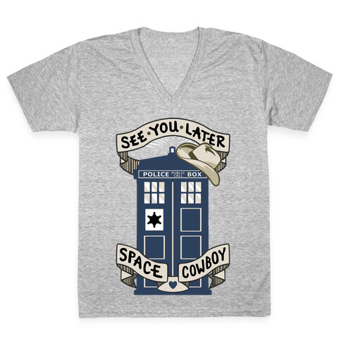 See You Later Space Cowboy V-Neck Tee Shirt