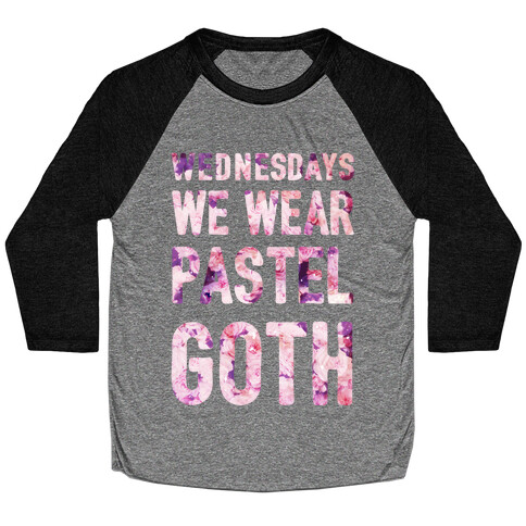 Wednesdays We Wear Pastel Goth Baseball Tee