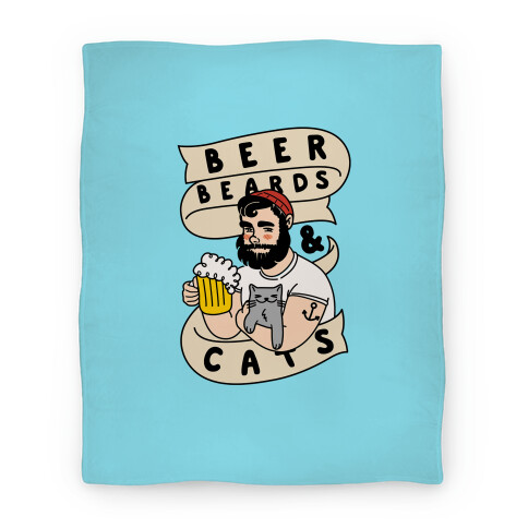 Beer, Beards and Cats Blanket