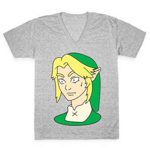 Link Face Parody V-Neck Tee Shirt