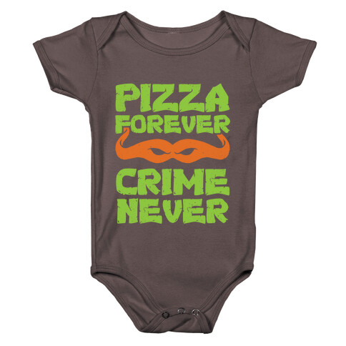 Pizza Forever Crime Never (Purple) Baby One-Piece