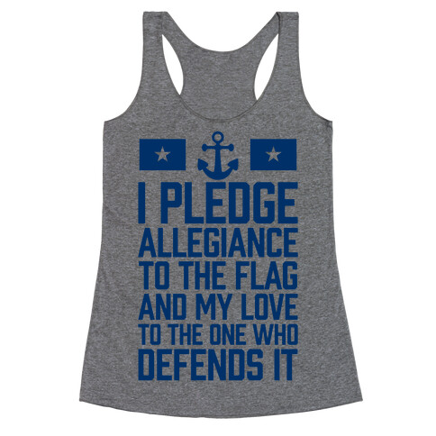 I Pledge Allegiance To The Flag (Navy) Racerback Tank Top