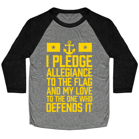 I Pledge Allegiance To The Flag (Navy) Baseball Tee