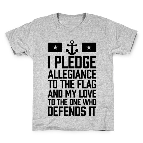 I Pledge Allegiance To The Flag (Navy) Kids T-Shirt