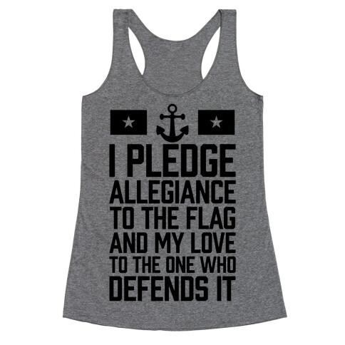 I Pledge Allegiance To The Flag (Navy) Racerback Tank Top