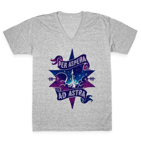 Per Aspera Ad Astra V-Neck Tee Shirt