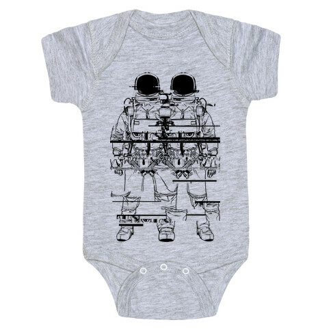 Twin Astronaut Glitch Baby One-Piece