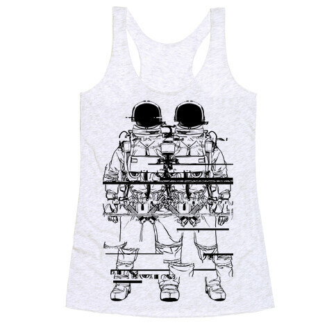 Twin Astronaut Glitch Racerback Tank Top