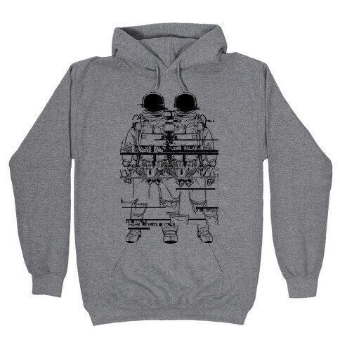 Twin Astronaut Glitch Hooded Sweatshirt