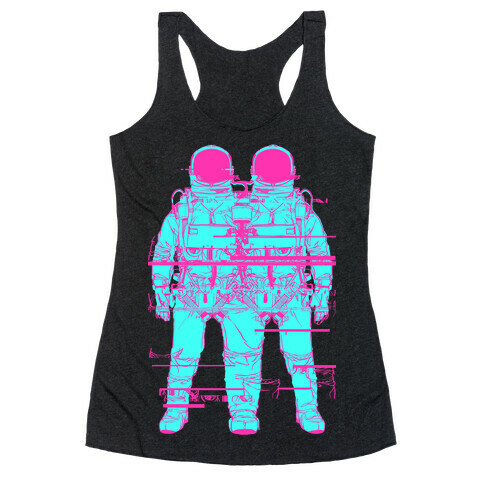 Twin Astronaut Glitch Racerback Tank Top