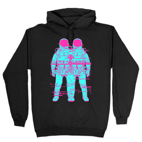 Twin Astronaut Glitch Hooded Sweatshirt