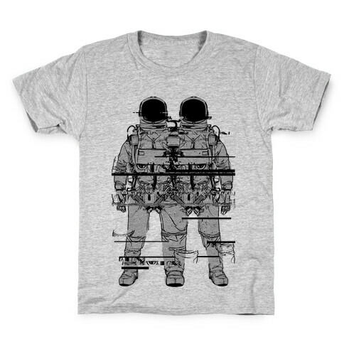 Twin Astronaut Glitch Kids T-Shirt