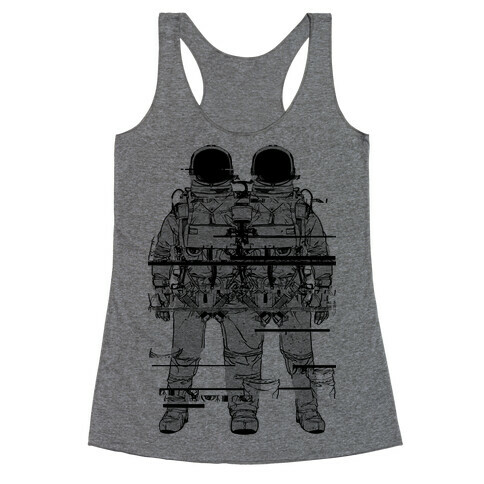 Twin Astronaut Glitch Racerback Tank Top