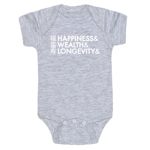 Happiness Wealth & Longevity for You Baby One-Piece