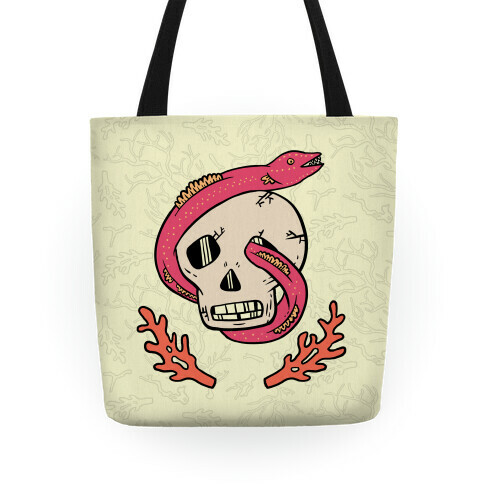 Skull and Coral Crossbones Tote