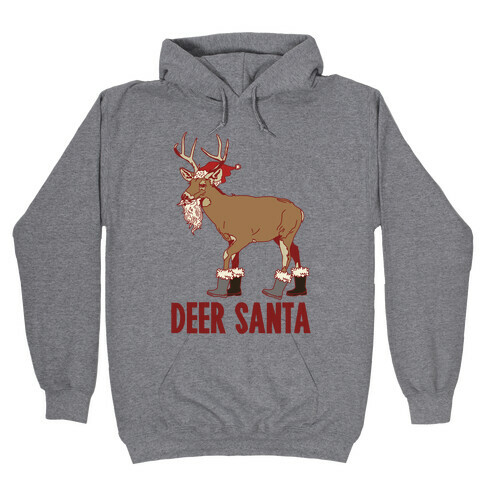 Deer Santa Hooded Sweatshirt