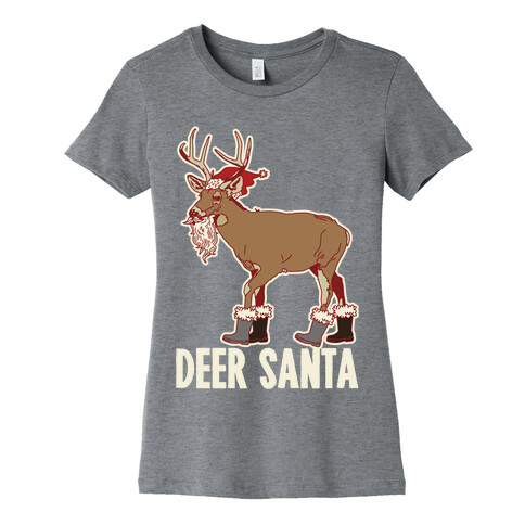 Deer Santa Womens T-Shirt