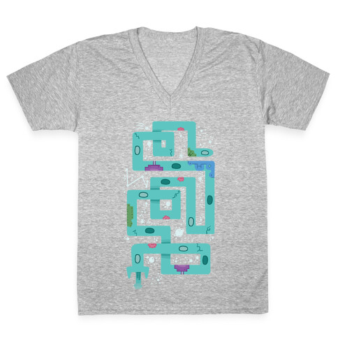 Twisty Turny Spaceship V-Neck Tee Shirt