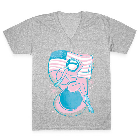 Moon Lady V-Neck Tee Shirt