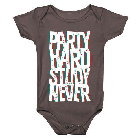 Party Hard Study Never Baby One-Piece