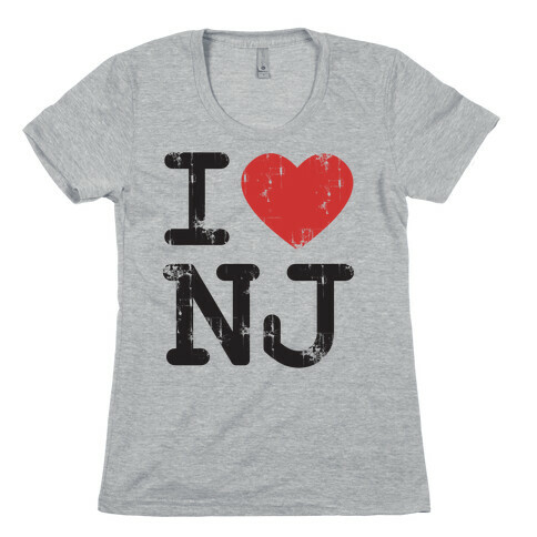 I Love New Jersey Womens T-Shirt