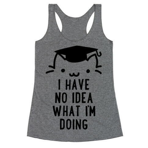 Graduation Cat Racerback Tank Top