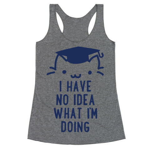 Graduation Cat Racerback Tank Top