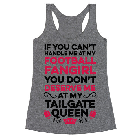 Football Fangirl & Tailgate Queen Racerback Tank Top