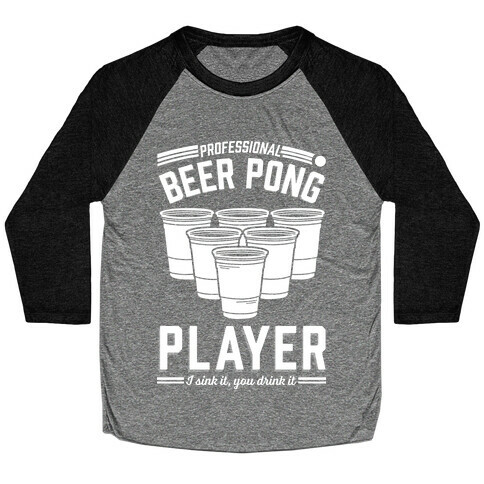 Professional Beer Pong Player Baseball Tee