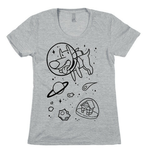 Blast Off Space Dog Womens T-Shirt