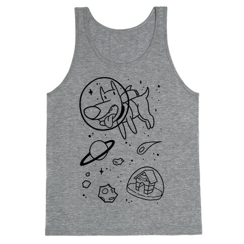 Blast Off Space Dog Tank Top