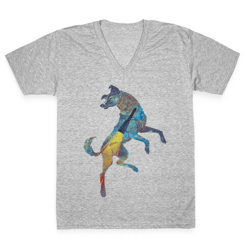 Astronaut Dog Laika V-Neck Tee Shirt