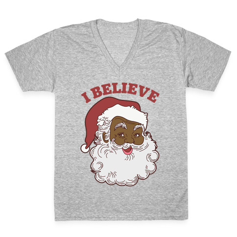 I Believe in Santa Claus V-Neck Tee Shirt