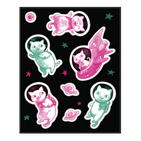 Space Cat  Stickers and Decal Sheet