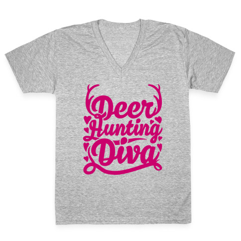 Deer Hunting Diva V-Neck Tee Shirt