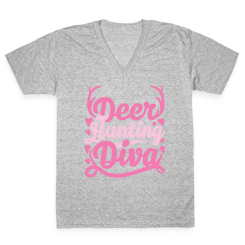 Deer Hunting Diva V-Neck Tee Shirt