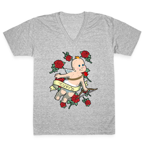 Cupid and the Roses V-Neck Tee Shirt