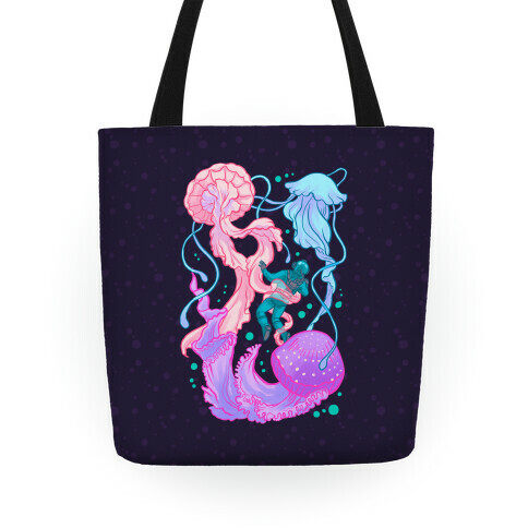 Deep Sea Diver & Jellyfish Tote