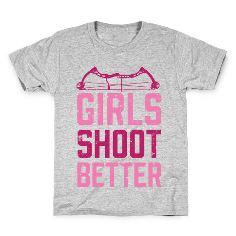 Girls Shoot Better (Bow) Kids T-Shirt